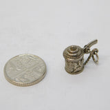 Sterling Silver Lidded Beer Tankard Charm Pendant Vintage c1970