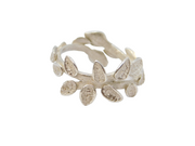 Sterling Silver Studio Style Leaf Design Band Ring Vintage c1970 Size N