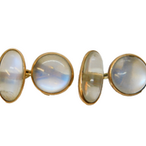 Victorian Boxed Pair of 10ct Rose Gold & Moonstone Cufflinks Antique c1890s