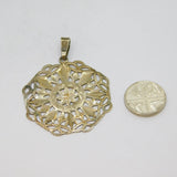 Sterling Silver Cutwork Mandala Style Large Pendant Vintage 1973 Birmingham
