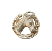 Sterling Silver Horse Head Charm Pendant Vintage c1970s