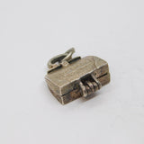 Sterling Silver Doctors Bag With Figure Inside Charm Pendant Vintage c1970