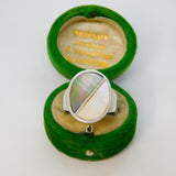 Sterling Silver Abalone & Mother Of Pearl Abstract Ring Vintage c1970 Size N 1/2