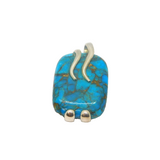 Mexican Sterling Silver Natural Turquoise Studio Pendant Modern c1990s