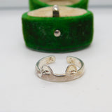 Sterling Silver Frog Eyes Band Ring Vintage c1970 Size L UK