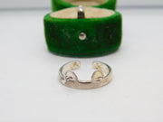 Sterling Silver Frog Eyes Band Ring Vintage c1970 Size L UK