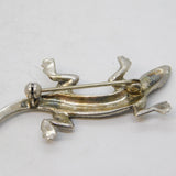 .835 Grade Silver & Marcasite Set Lizard Brooch Pin Antique c1930s Art Deco