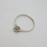Sterling Silver CZ Solitiare Engagement Band Ring Modern c1990 Size R 1/2