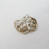 Sterling Silver Theatrical Muse Masks Charm Pendant Vintage c1970