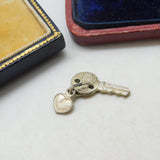 Sterling Silver Key to my Heart Charm Pendant Vintage c1970