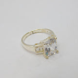 Sterling Silver Sparkling CZ Dress Band Ring Vintage c1990 Size I