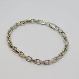 Sterling Silver Square Cable Chain Bracelet Length 21.5cm Contemporary c1990