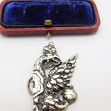 Victorian Sterling Silver Half Double Headed Eagle Belt Buckle Antique c1900
