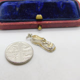 Sterling Silver Flat Shoe Charm Pendant Vintage c1970