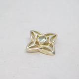 Sterling Silver Blue Topaz Celtic Style Charm Pendant Vintage c1970