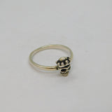 Sterling Silver Crowned Skull Dress Band Ring Vintage c1970 Size R