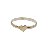 Sterling Silver Flat Heart Band Stacking Ring Modern c2000 Size G 1/2