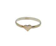 Sterling Silver Flat Heart Band Stacking Ring Modern c2000 Size G 1/2
