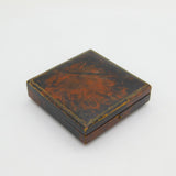 Victorian Tooled Brown Leather Square Jewellery Box, Ipswich Antique c1900s