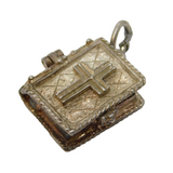 Sterling Silver Opening Holy Bible Charm Pendant Vintage c1970