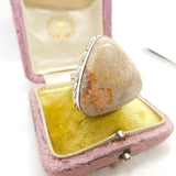 Sterling Silver Large Ammonite Fossil Set Statement Ring Vintage c1990