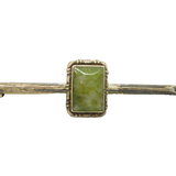 Sterling Silver Irish Connemara Marble Bar Brooch Pin Vintage 1947 Birmingham