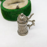 Sterling Silver German Beer 'Bier' Stein Charm Pendant Vintage c1970