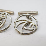 Scottish Pair of Sterling Silver Rennie Mackintosh Style Gents Cufflinks Vintage