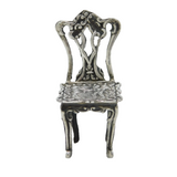 Sterling Silver Flower & Cherub Pattern Dining Room Chair Ornament Vintage