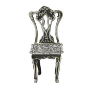 Sterling Silver Flower & Cherub Pattern Dining Room Chair Ornament Vintage