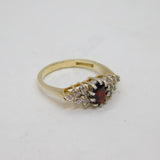 Gold On Sterling Silver Garnet & 12 Spinel Ring Modern c1990 Birmingham Size M