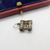 Sterling Silver Binoculars Charm Pendant Vintage c1970