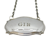 Sterling Silver Gin Decanter Label Vintage 1984 Birmingham