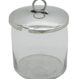 Victorian Sterling Silver & Glass Honey Pot Antique 1876 Birmingham