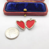 Sterling Silver Pink Lined Openable Locket Charm Pendant Vintage c1970