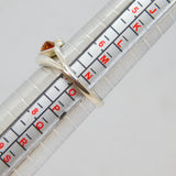 Sterling Silver Baltic Amber Leaf Design Dress Ring Vintage c1970 Size N 1/2