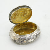 Victorian Sterling Silver Cherub Decorated Snuff Box Antique 1901 London