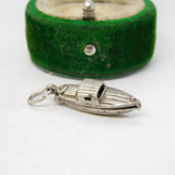 Sterling Silver Opening Speed Boat Charm Pendant Vintage c1970