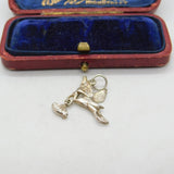 Sterling Silver Stork Delivering Baby Charm Pendant Vintage c1970