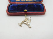 Sterling Silver Stork Delivering Baby Charm Pendant Vintage c1970