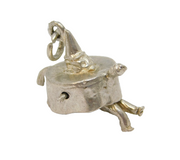 Sterling Silver Articulated Circus Clown Charm Pendant Vintage c1970