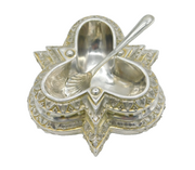 Victorian Sterling Silver Star Form Salt Cellar Antique 1870 Sheffield