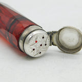 Victorian Sterling Silver Cranberry Glass Combination Scent & Vinaigrette c1850s