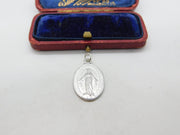 White Metal French Catholic Crown of Thorns Charm Pendant Antique c1920
