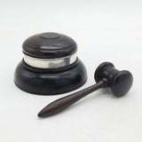 20th Century Turned Wood & Sterling Silver Auctioneer's Gavel & Block Antique