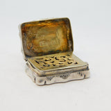 Victorian Sterling Silver Floral Vinaigrette Antique 1857 Birmingham