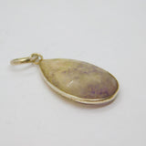 Sterling Silver Faceted Raw Amethyst Peardrop Charm Pendant Vintage c1970s