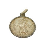 Sterling Silver St Christopher Engraved 'I Love You' Charm Pendant Vintage c1970