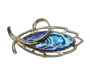 Australian Sterling Silver Abalone Set Floral Brooch Antique c1940s