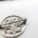 Ortak Sterling Silver Scottish Cross Form Brooch Pin Vintage c1970